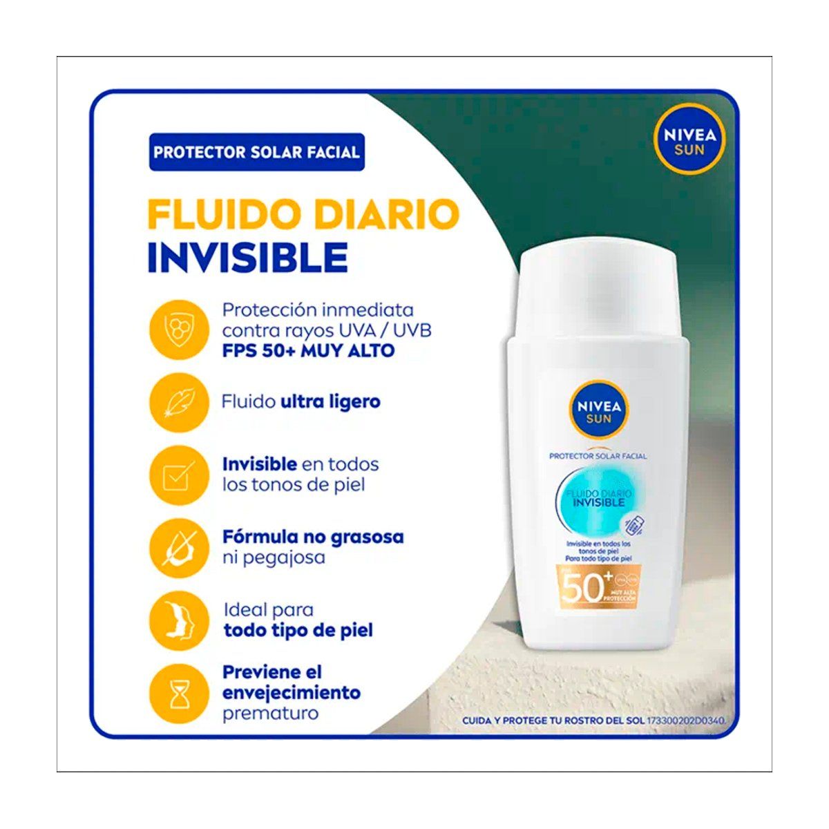 NIVEA - Nivea Fluido Facial Diario Invisible FPS 50+