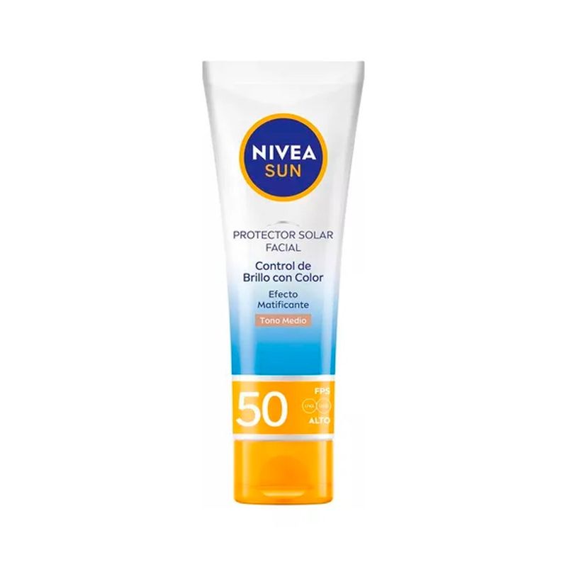 NIVEA - Protector Solar Facial Nivea Sun Control Brillo Tono Medio FPS50 50ml