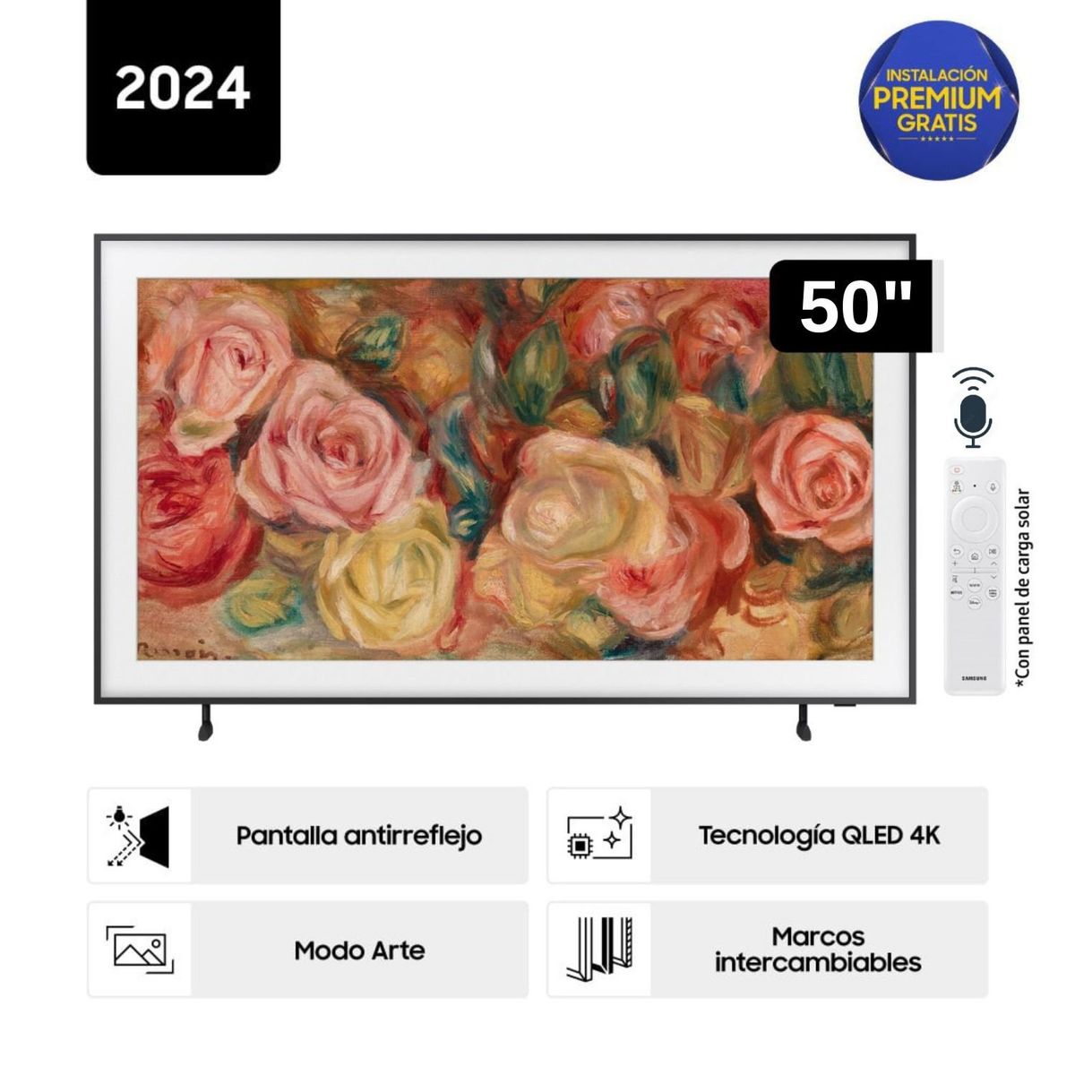 SAMSUNG - Televisor Samsung The Frame 50" QN50LS03D Qled 4k Tizen Os Smart - Nuevo 2024
