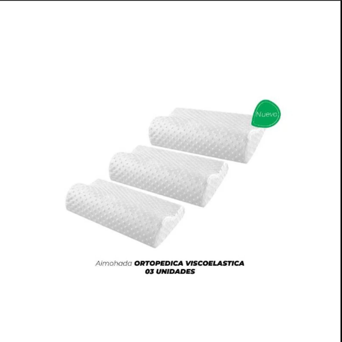 GENERICO - 3 almohadas viscoelásticas ortopédicas memory pillow.