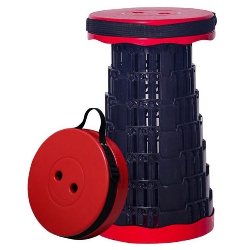 GENERICO - Banco Taburete Plegable Portátil para Camping Rojo