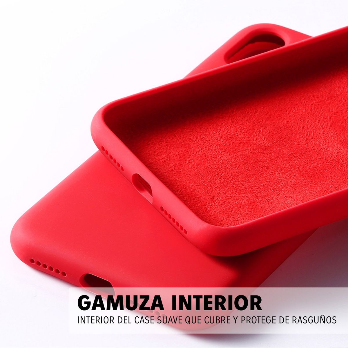 GENERICO - Funda Protector Case OPPO RENO 12 F 5G - GAMUZA ROJO