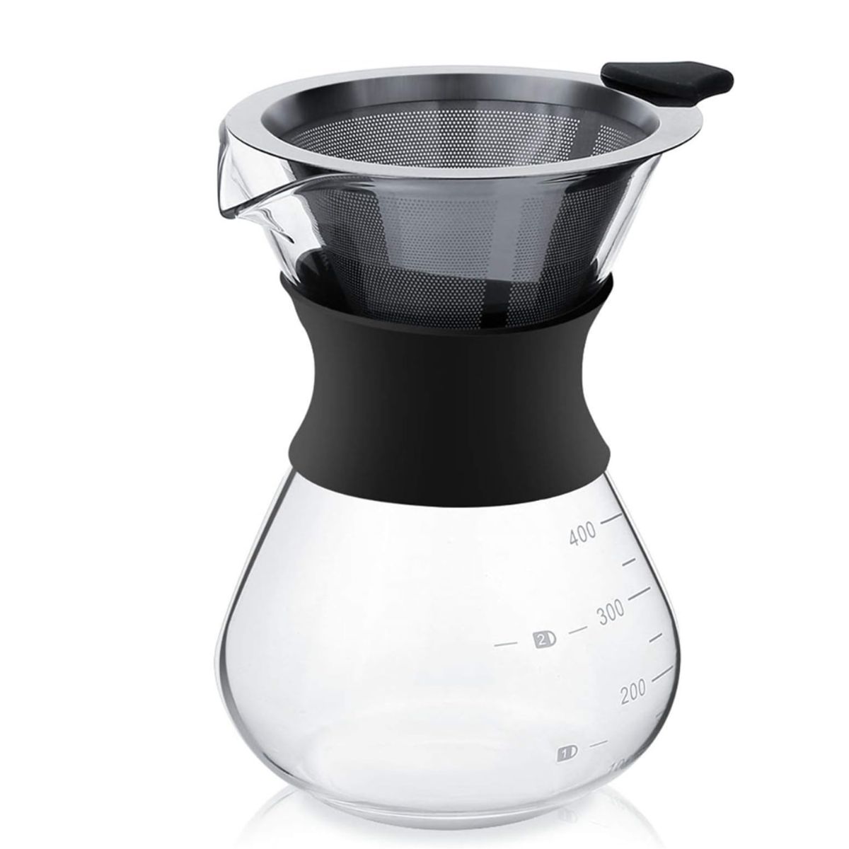 GENERICO - Cafetera De Vidrio Con Filtro Reutilizable 400 ml