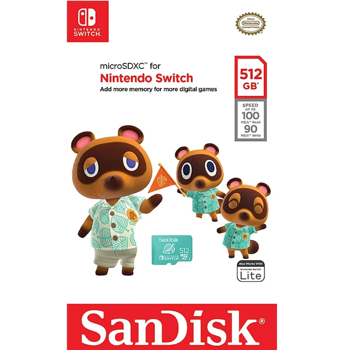 SANDISK - Sandisk Micro SD 512 GB para Nintendo Switch Animal Crossing
