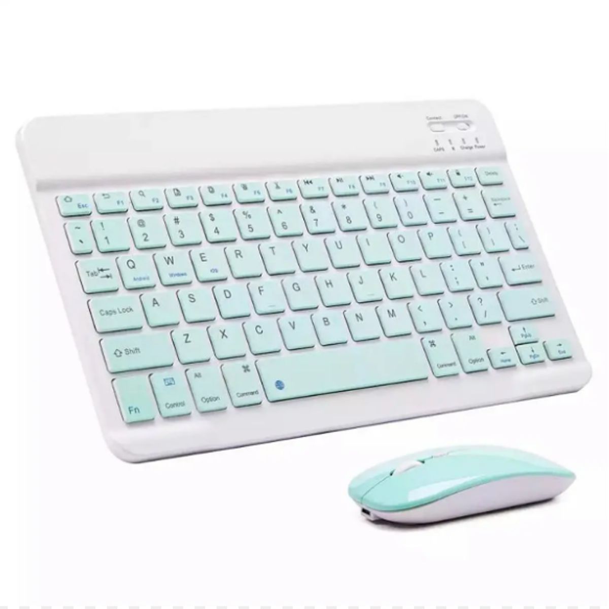 GENERICO - Kit Teclado Y Mouse Bluetooth DT100 verde agua