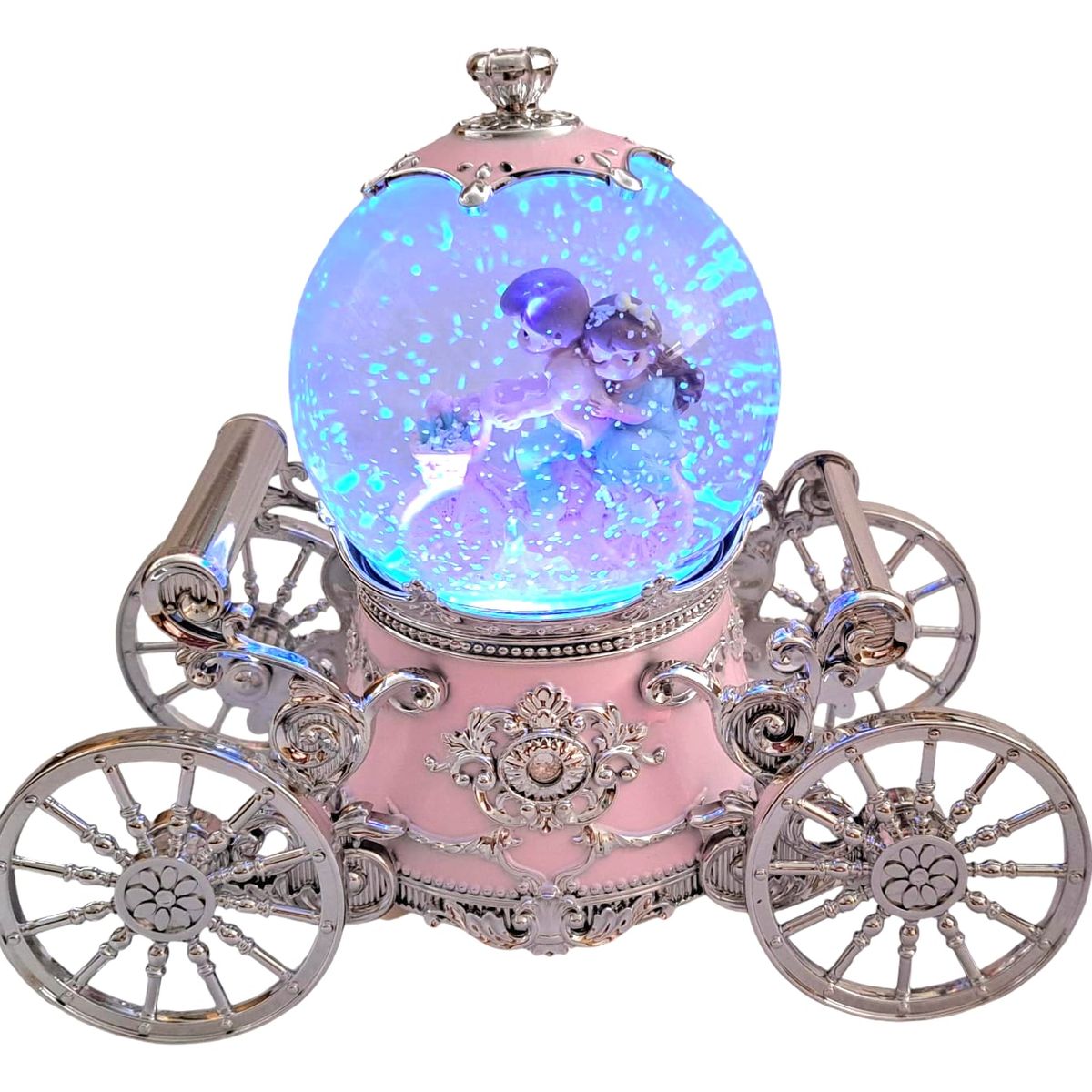 GENERICO - Esfera con carruaje Bola Nieve Caja Musical Luces Decoración