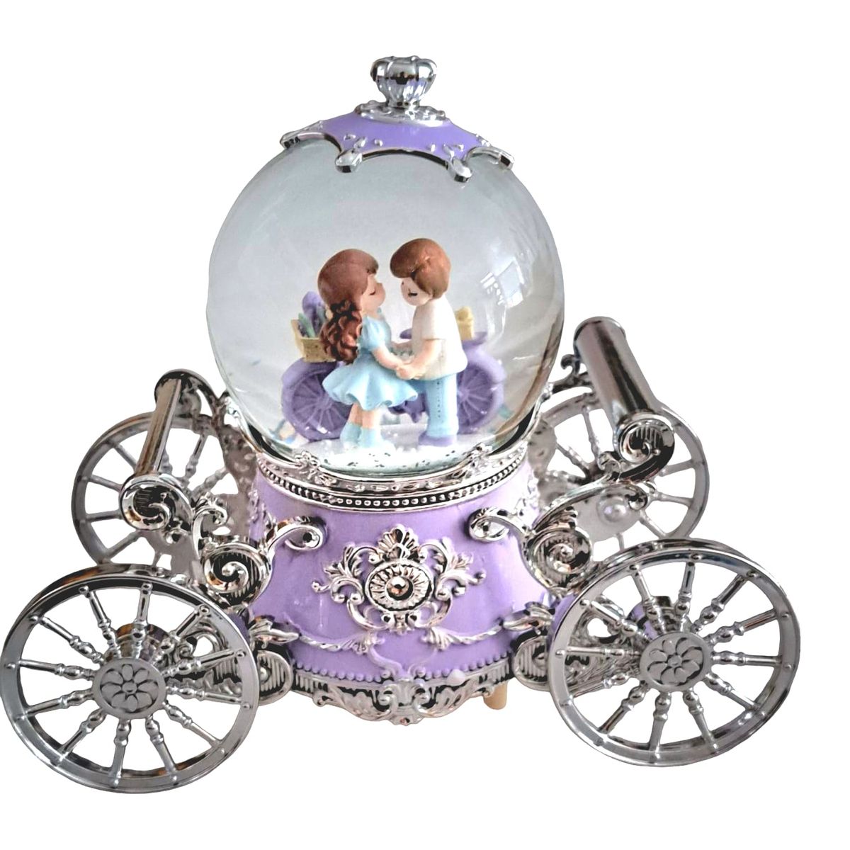 GENERICO - Esfera con carruaje Bola Nieve Caja Musical Luces Decoración