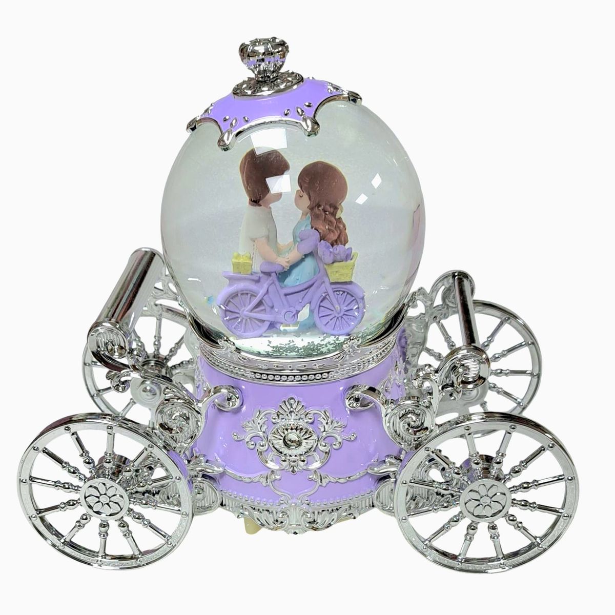 GENERICO - Esfera con carruaje Bola Nieve Caja Musical Luces Decoración