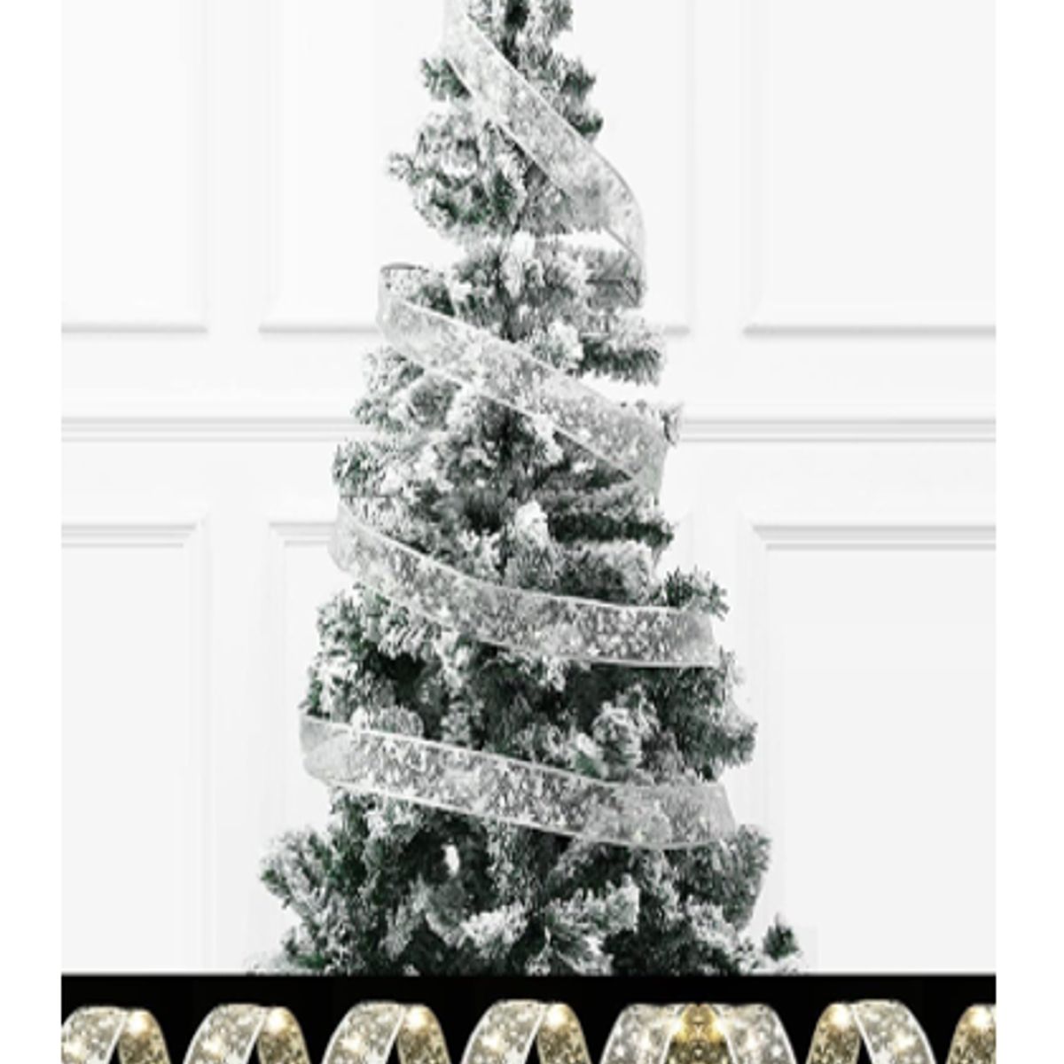 GENERICO - CINTA DECORATIVA LED DE NAVIDAD PLATEADO