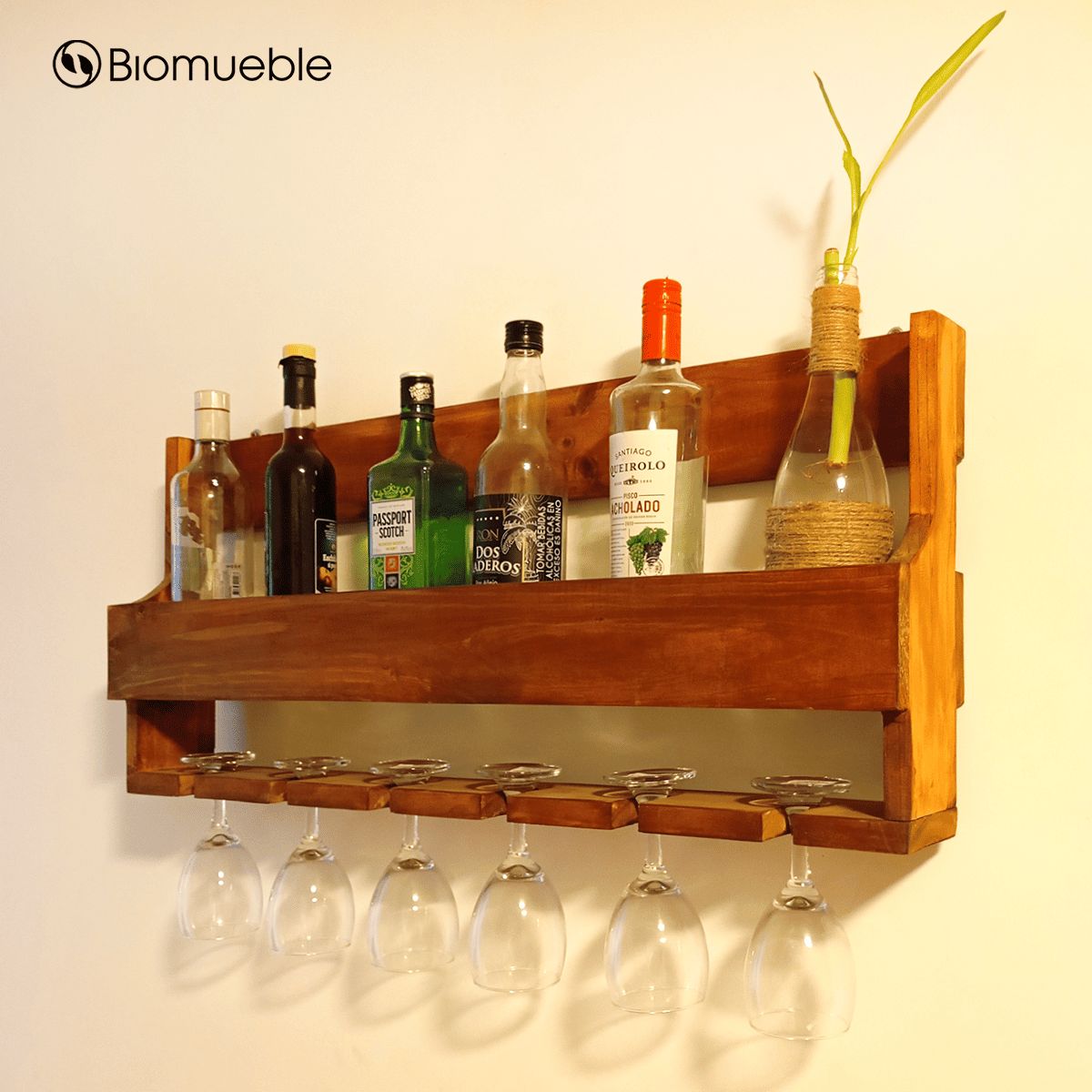 GENERICO - BAR LUCCHI de madera reciclada de Pallets acabado Cedro