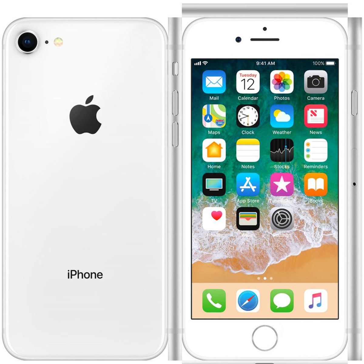 APPLE - iPhone 8 64GB, Blanco, Grado A, Bateria 100%, Entrega Inmediata, Reacondicionado