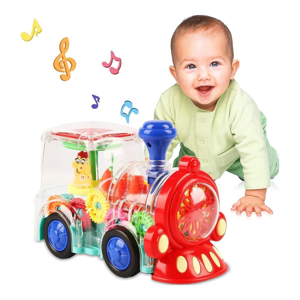 GENERICO - Juguete Tren Con Luces Y Sonido Transparente Didactico Niños