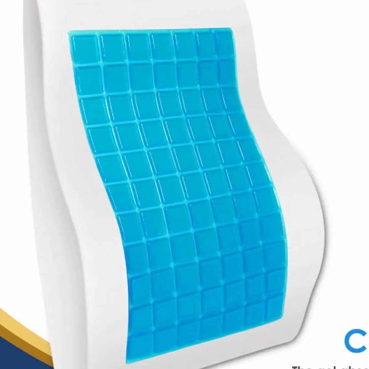 GENERICO - Cojín Respaldar Lumbar Ergonómico en Viscoelástico y Gel Refrescante