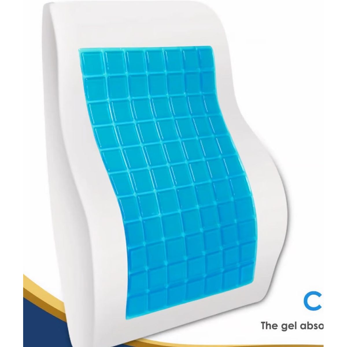 GENERICO - Cojín Respaldar Lumbar Ergonómico en Viscoelástico y Gel Refrescante