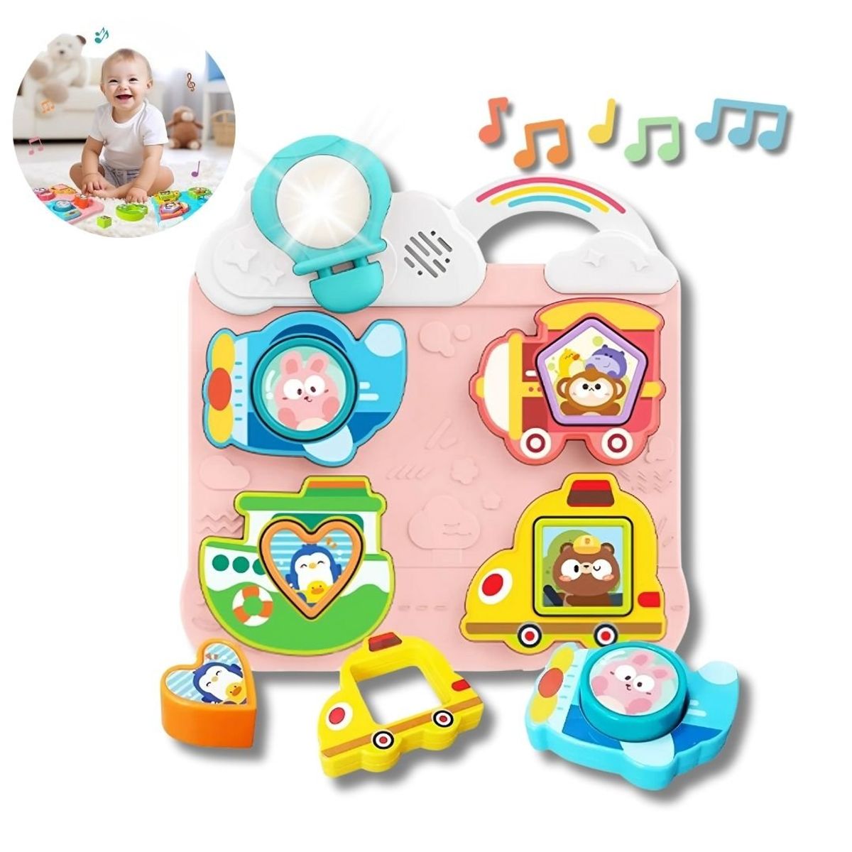 GENERICO - Tablero Musical Rosa Encaje Y Clasificación Para Bebé