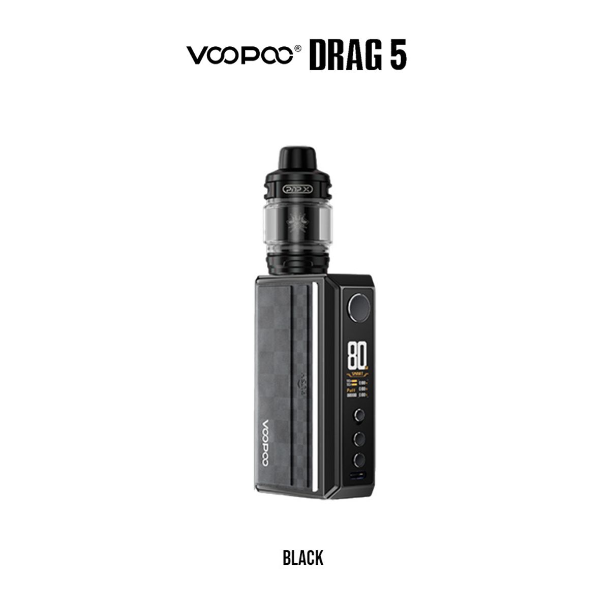 VOOPOO - Drag 5 Kit VOOPOO 177W 5,5 ML Uforce-X Tank - Diseño: BLACK