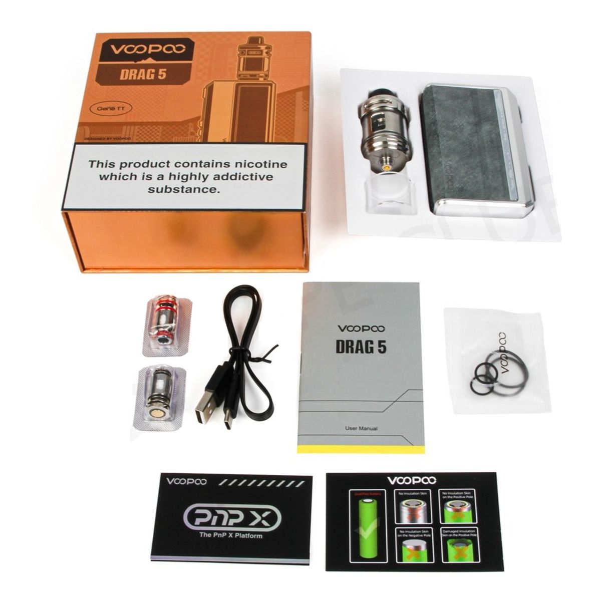 VOOPOO - Drag 5 Kit VOOPOO 177W 5,5 ML Uforce-X Tank - Diseño: BLACK