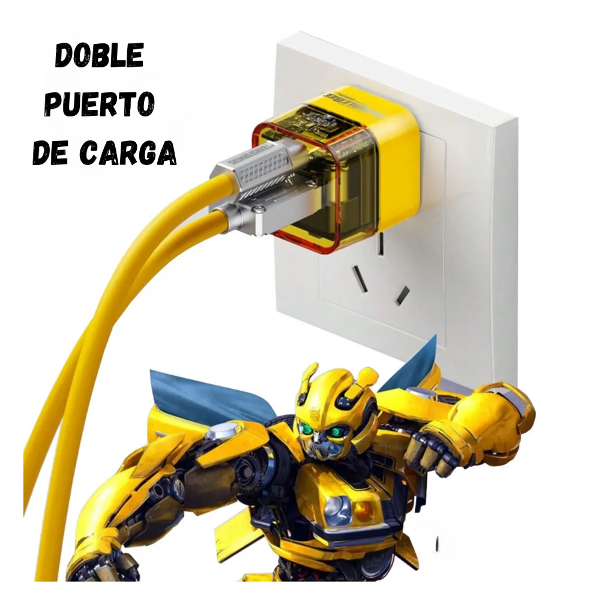 TRANSFORMERS - Cargador Transformers TF-K05 de 20W Carga Rápida USB-C y USB-A