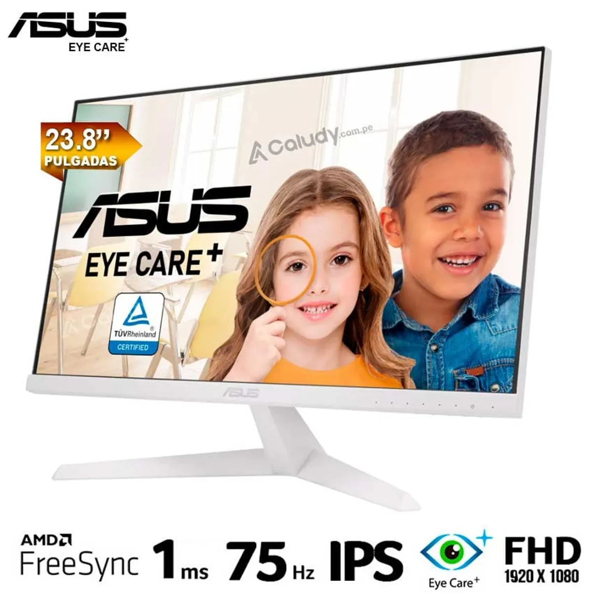 ASUS - Monitor ASUS Eye Care+ VY249HE-W IPS FHD 75Hz 1ms FreeSync