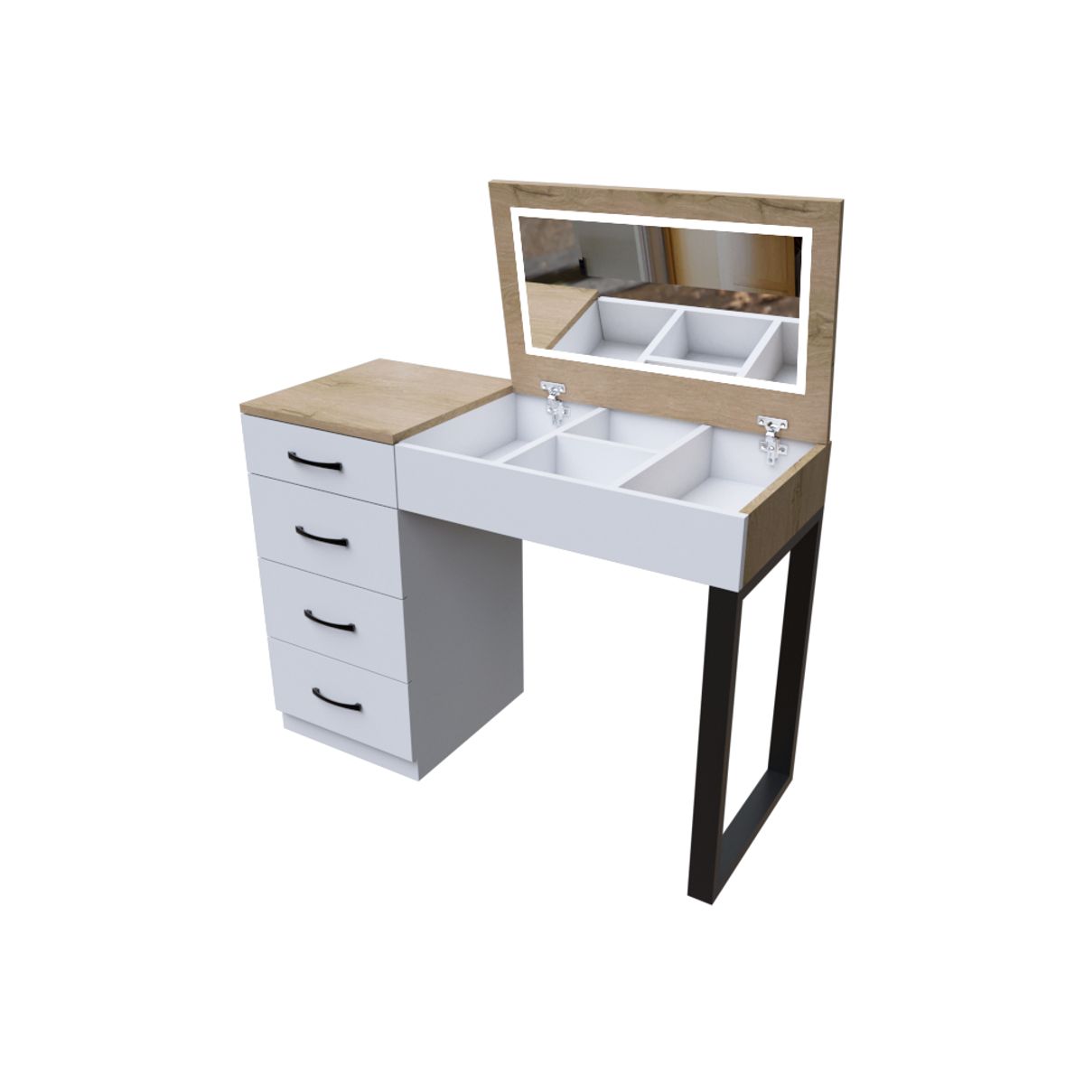 MUEBLES MACRUMO - TOCADOR PLEGABLE + PATA DE FIERRO CON ACABADO AL HORNO