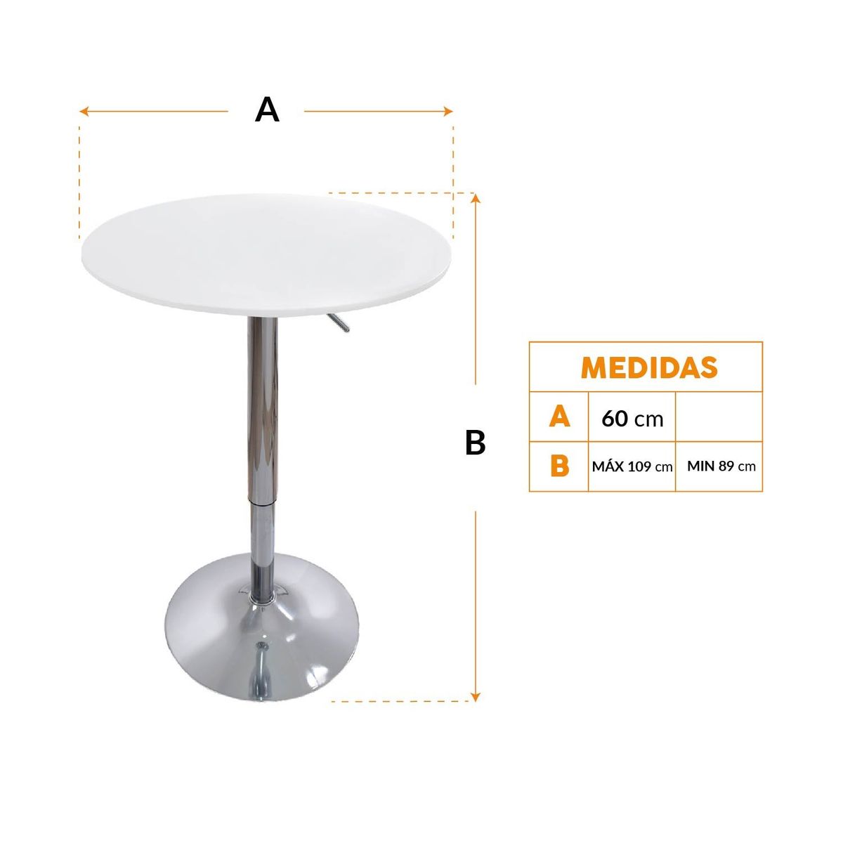 BONNO - Mesa Regulable Flap Blanco Bonno
