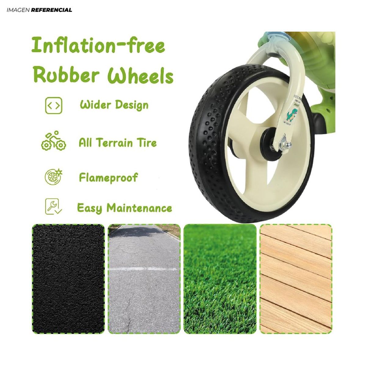 GENERICO - Triciclo Estilo Dinosaurio Divertido con 3 Ruedas