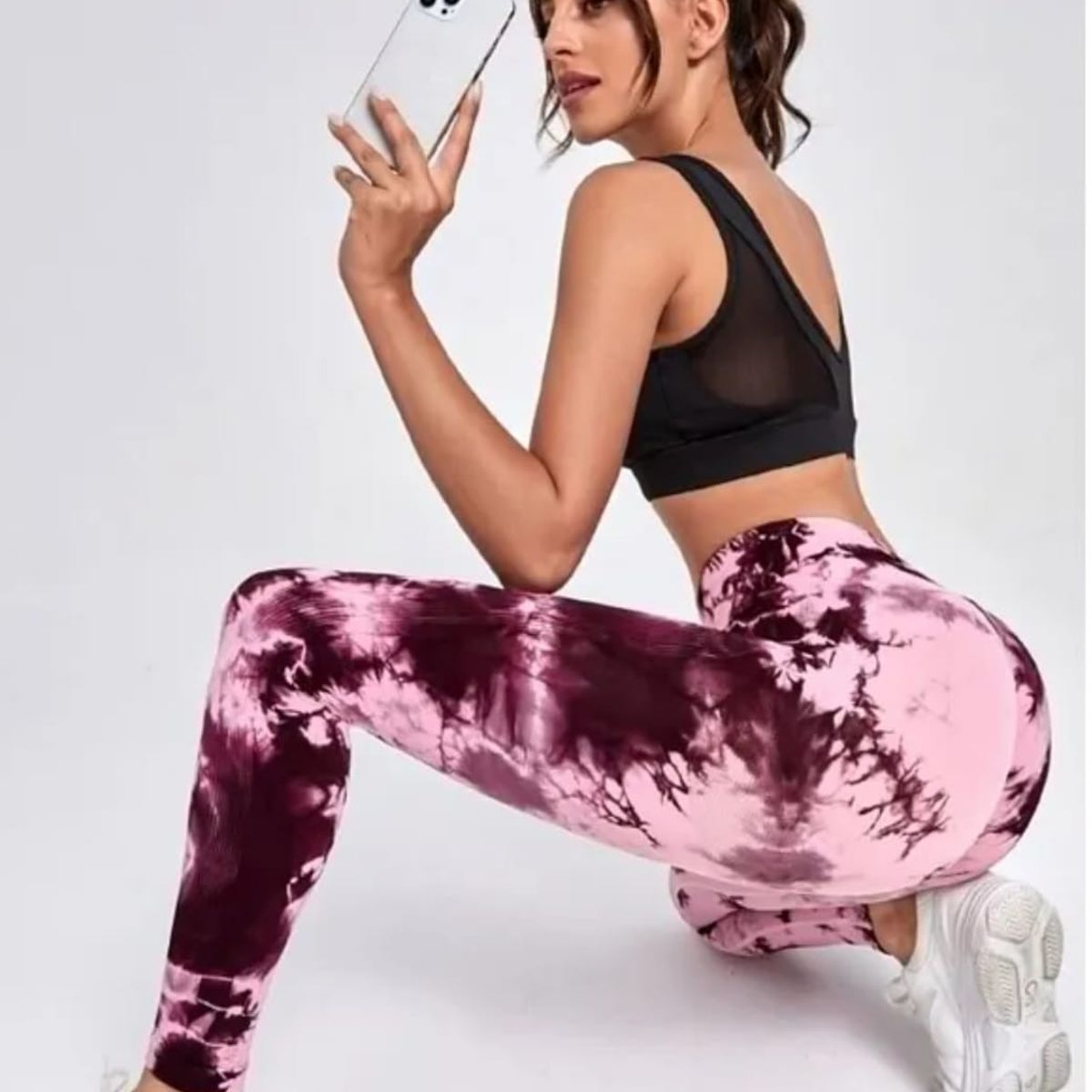 GENERICO - Leggins Deportivo Levanta Cola Tie Dye Gym Yoga Tiro Alto