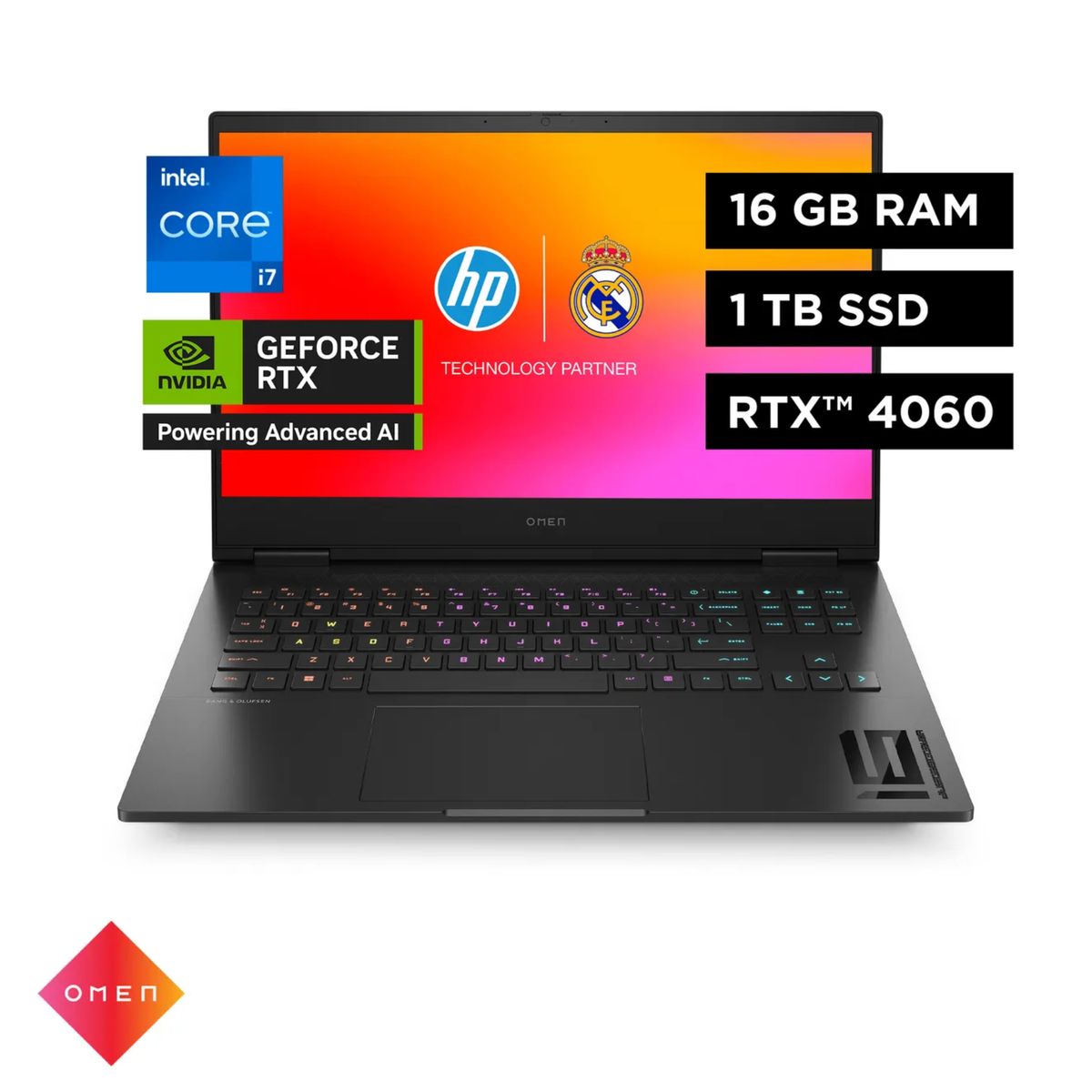 HP - Laptop HP OMEN 16-wd0012la Core i7-13620H 16GB, SSD 1TB, RTX-4060 8GB, 16.1", Windows 11 (A14LZLA)
