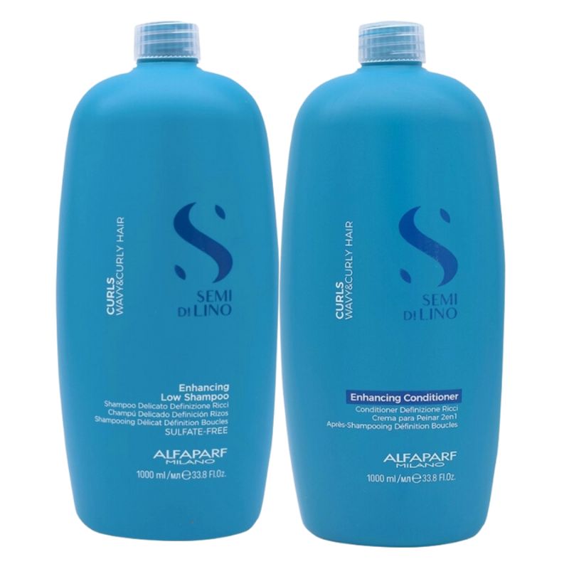 ALFAPARF MILANO - ALFAPARF Semi Di Lino - Enhancing  Curls Shampoo 1L Acondicionador 1L
