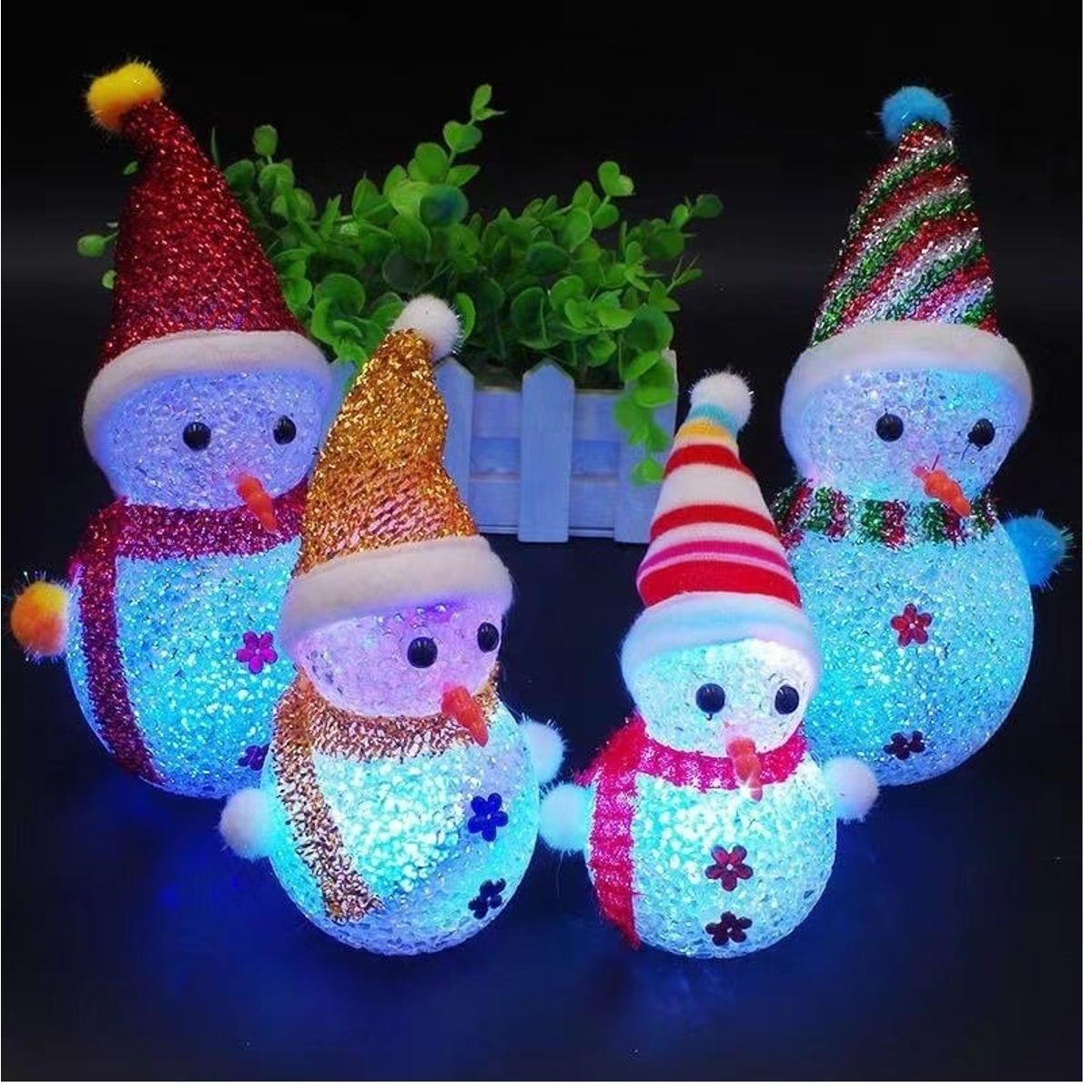 GENERICO - Luces de navidad Muñeco de Nieve LED adornos navideños - Set 3 Und.