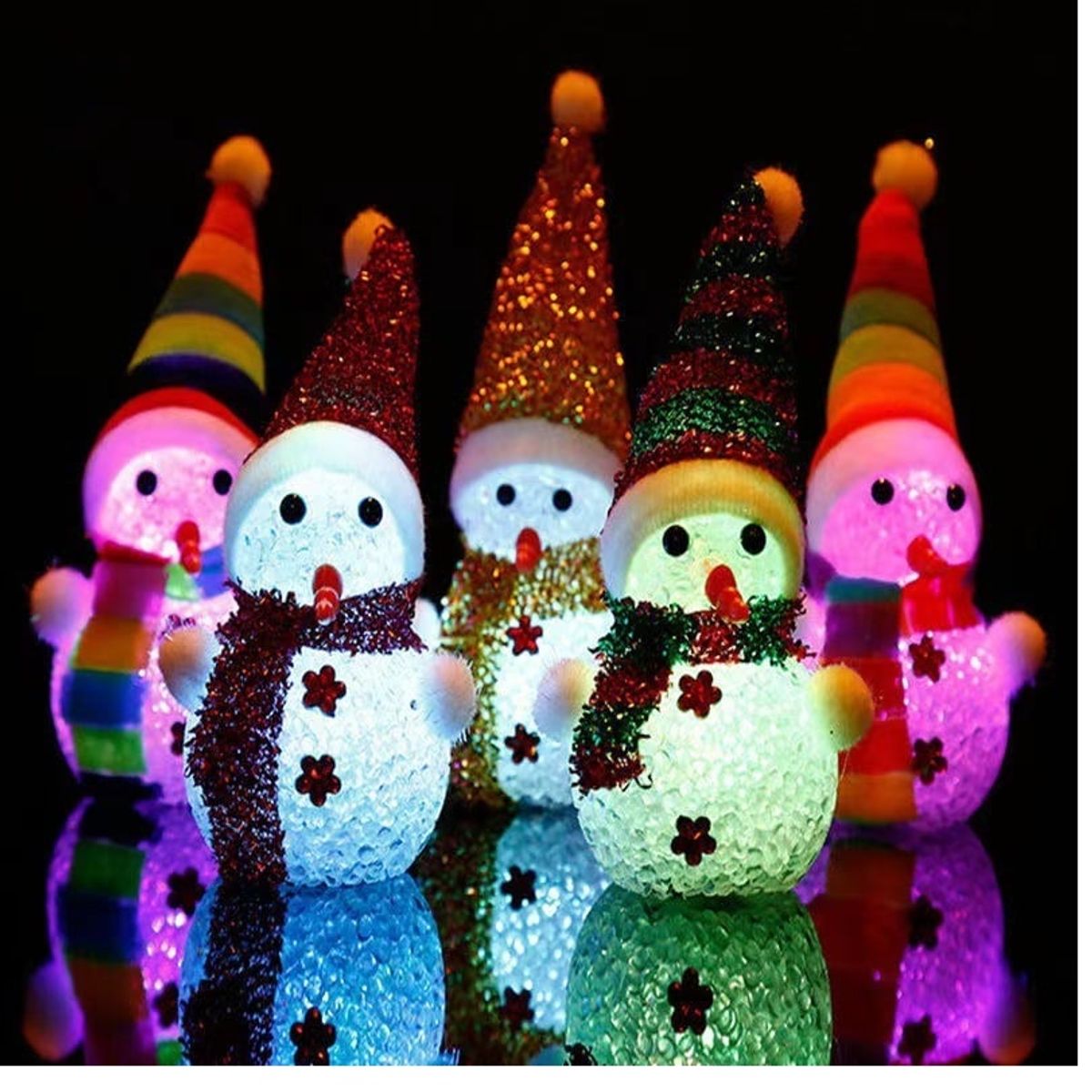 GENERICO - Luces de navidad Muñeco de Nieve LED adornos navideños - Set 3 Und.