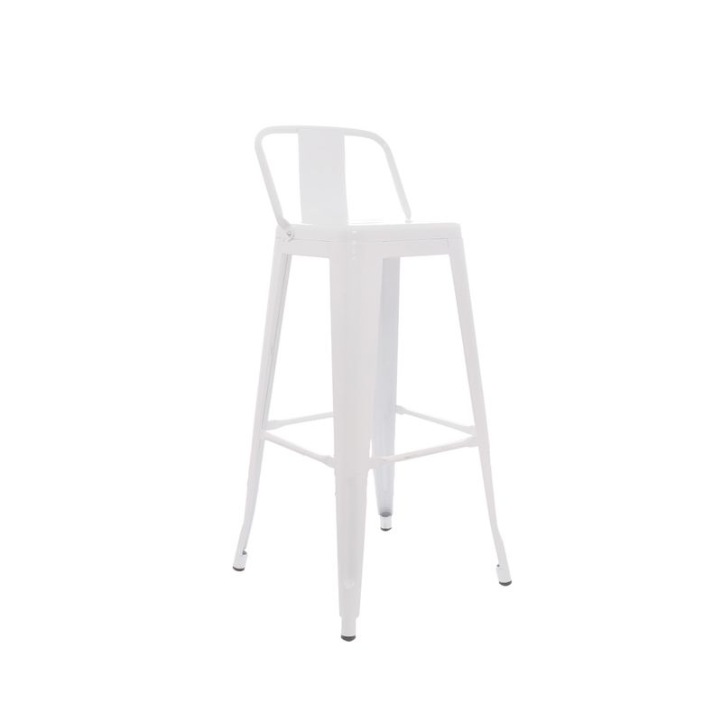 BONNO - Banco para Bar Cloe con espaldar Blanco Bonno