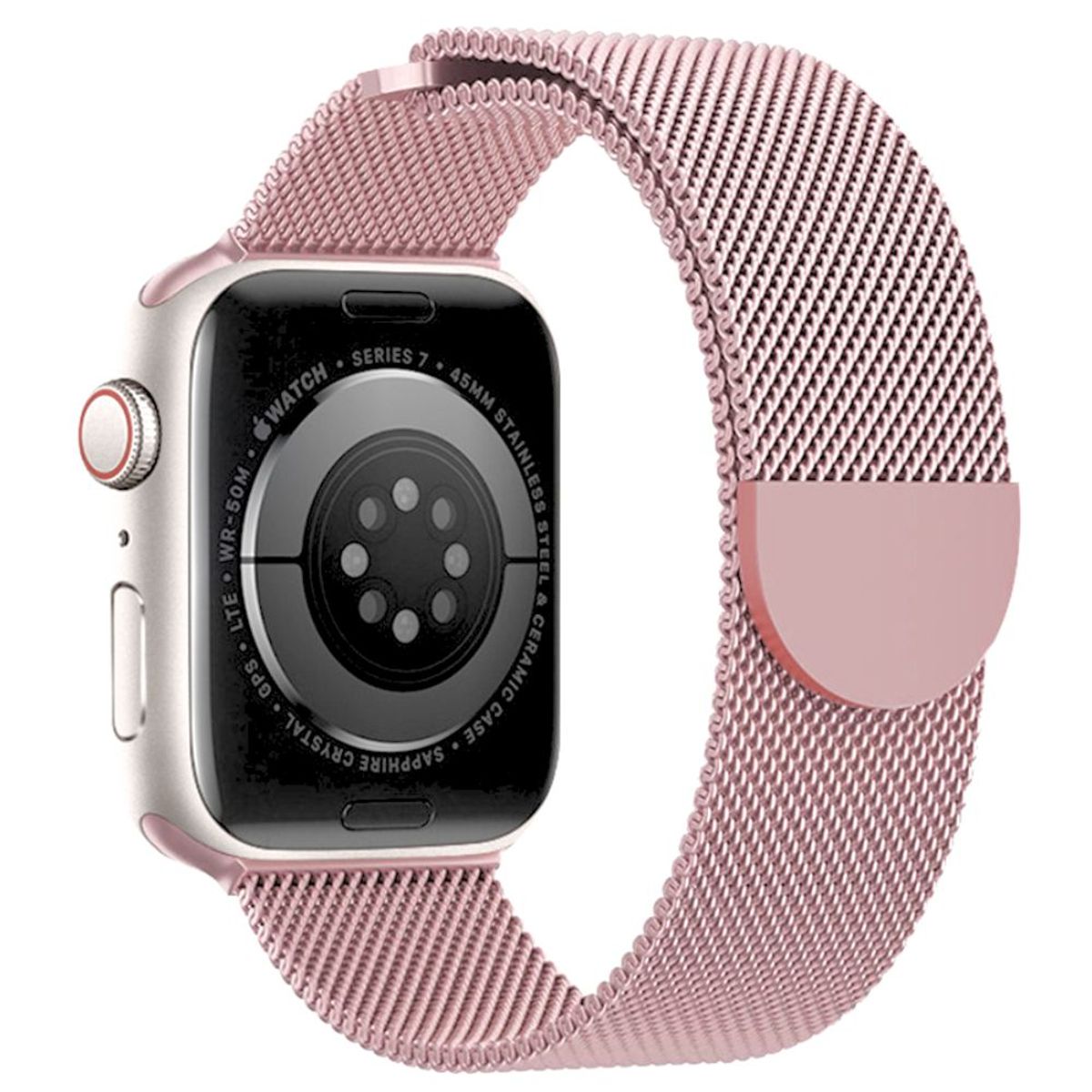 OEM - Correa Acero Milanese Loop Semicircular para Apple Watch Rosa