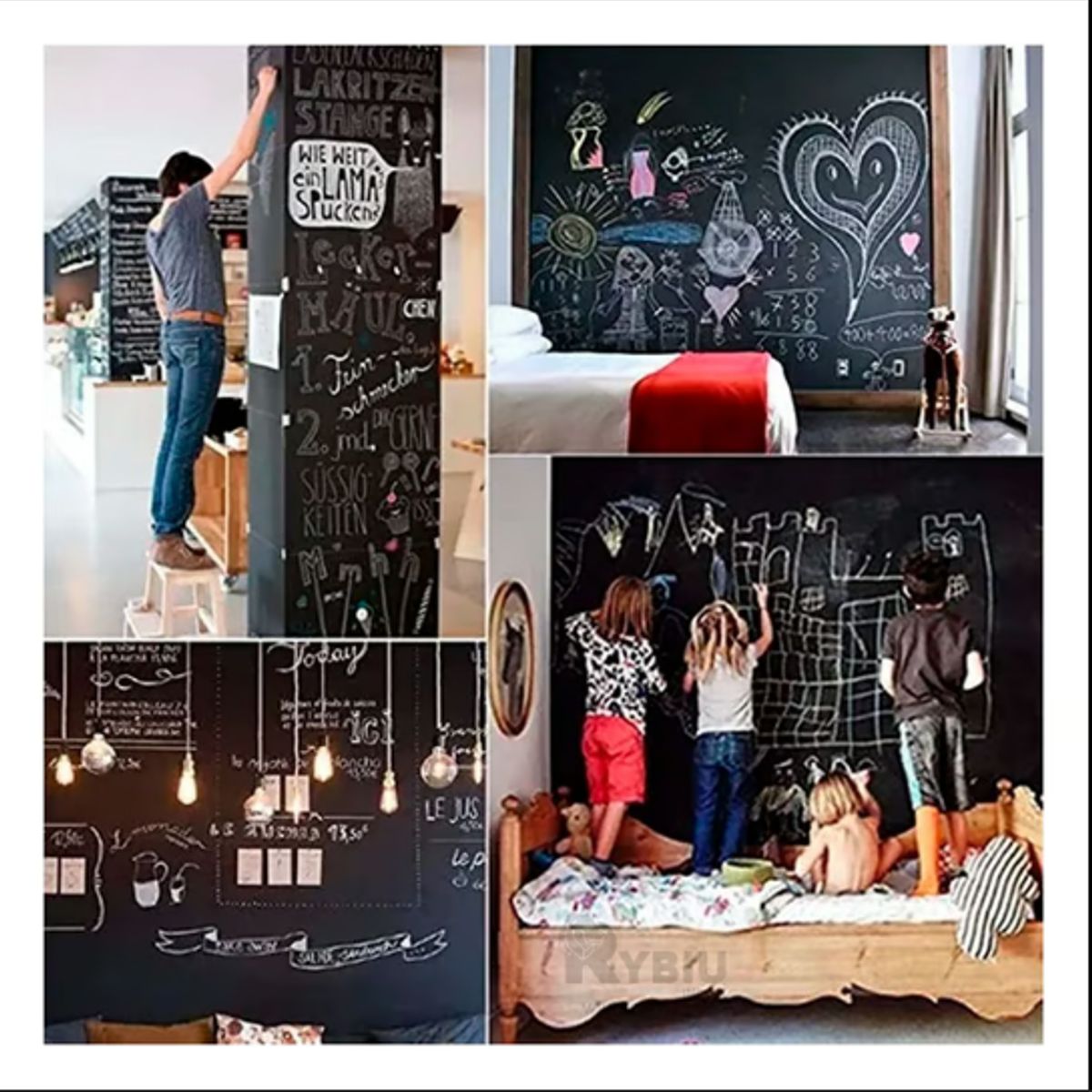 GENERICO - Pizarra Novedosa Pegable de Color Negro