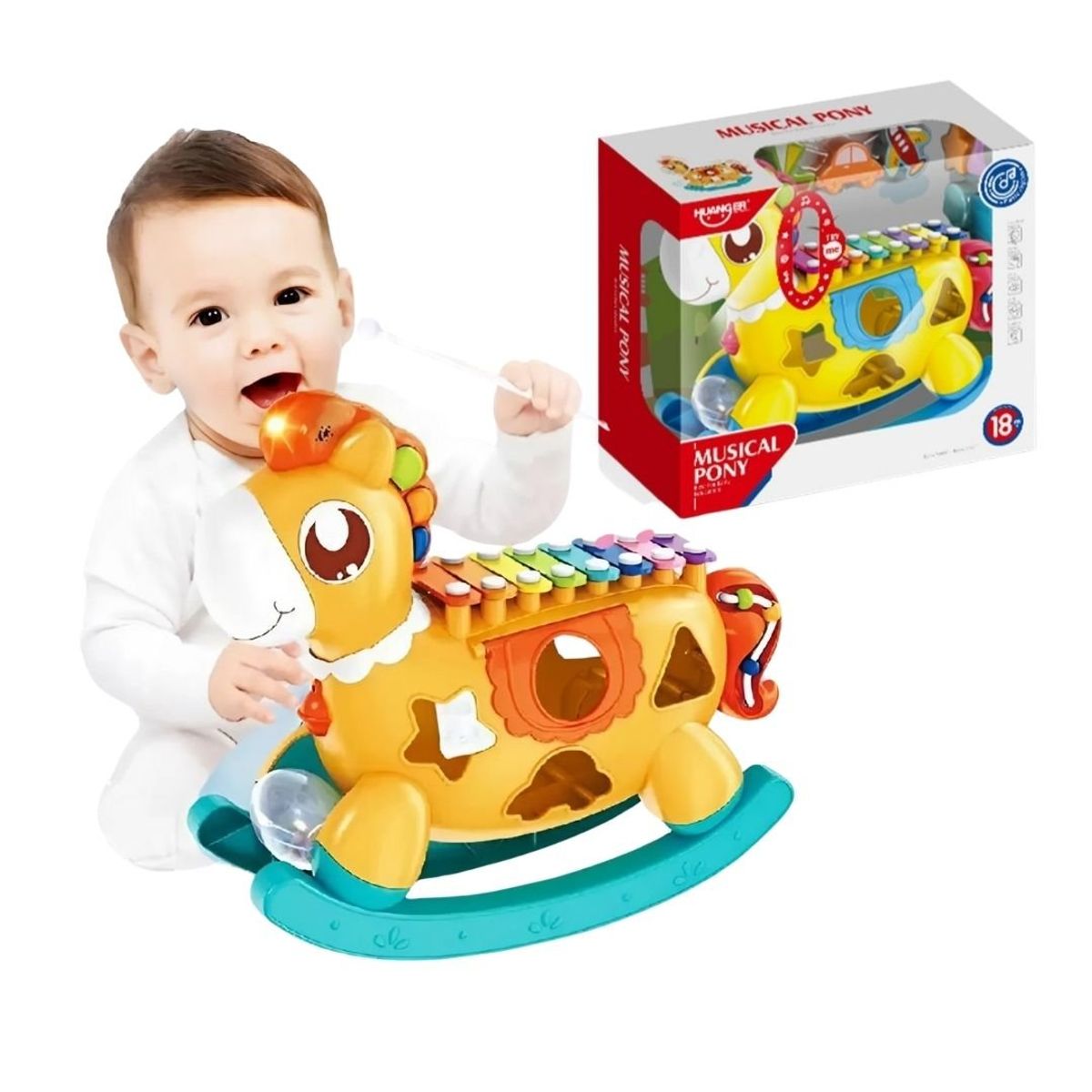 GENERICO - Xilófono Pony Interactivo Musical 5 En 1 Para Bebé