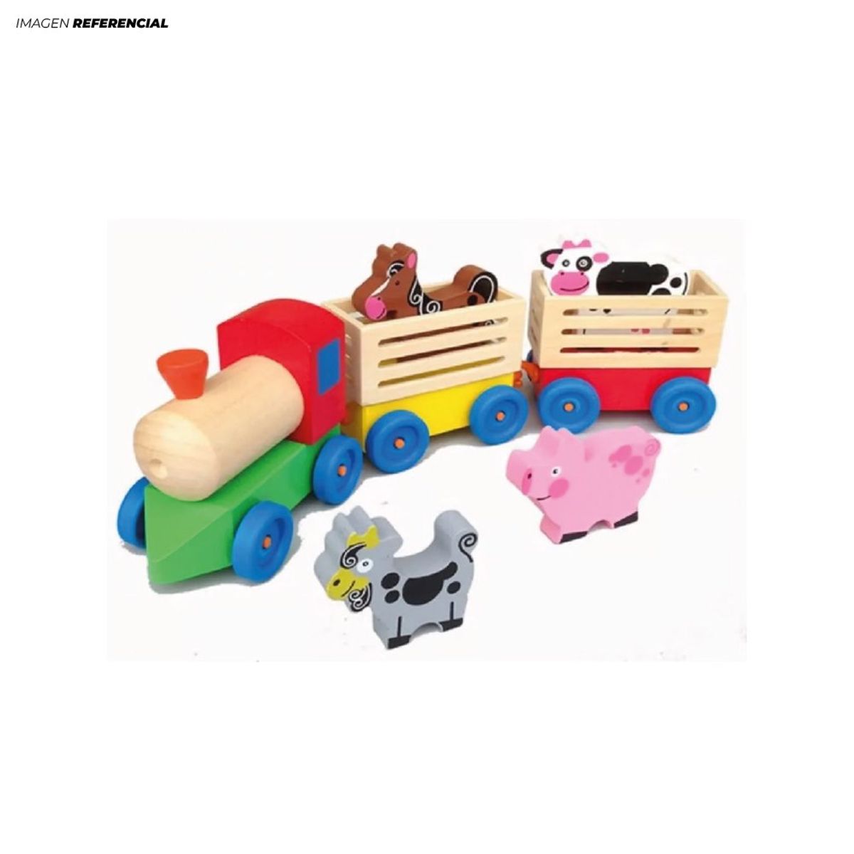 GENERICO - Juguete Tren de Animales de la Granja de Madera