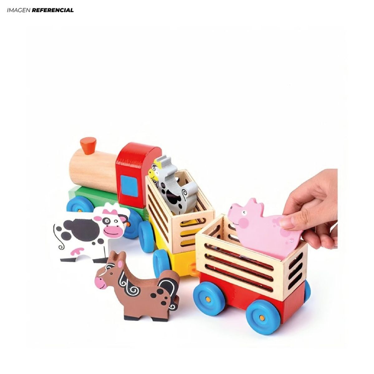 GENERICO - Juguete Tren de Animales de la Granja de Madera