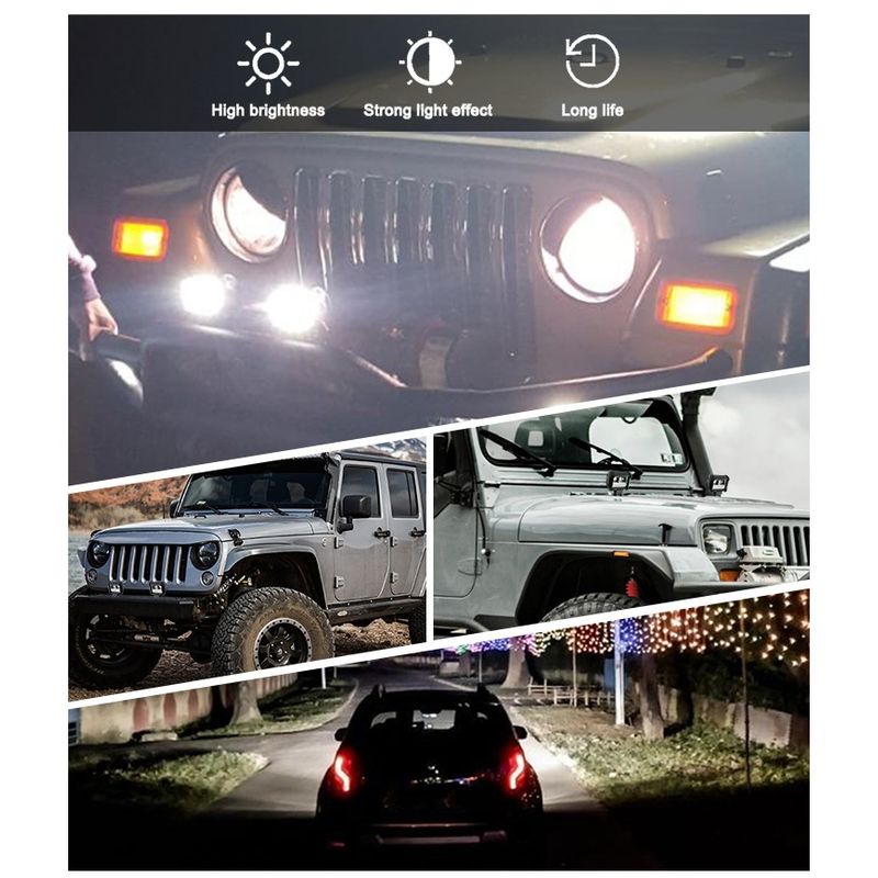 GENERICO - Par Faros Led Cubo XK 30w Luz Blanco COn Reflector Lupa
