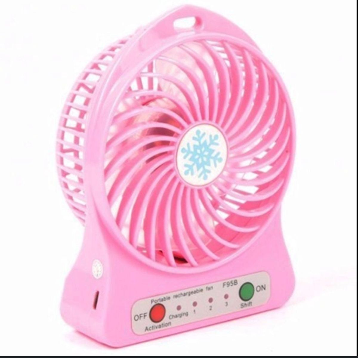 GENERICO - Ventilador portatil recargable usb 3 velocidades y luz led