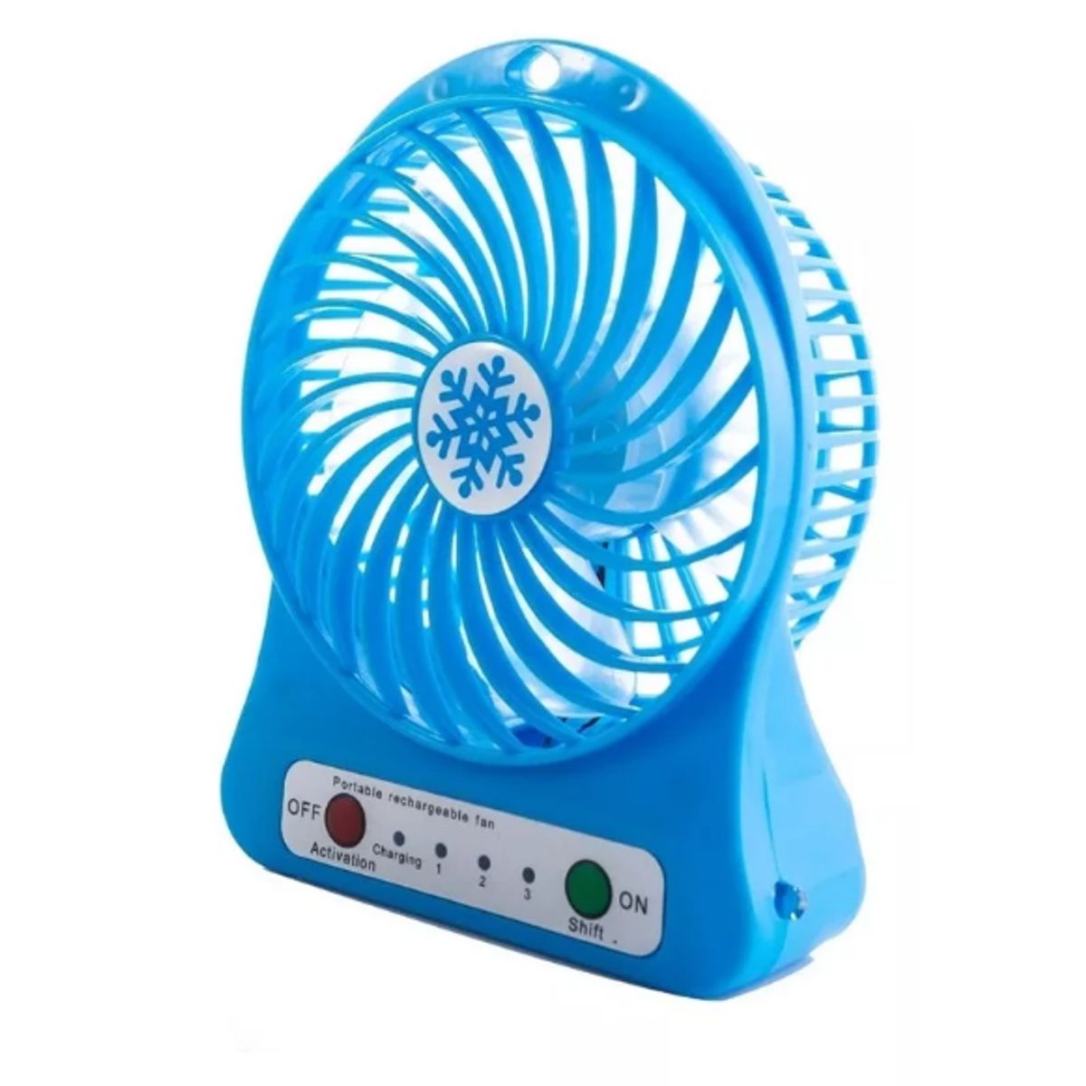 GENERICO - Ventilador portatil recargable usb 3 velocidades y luz led