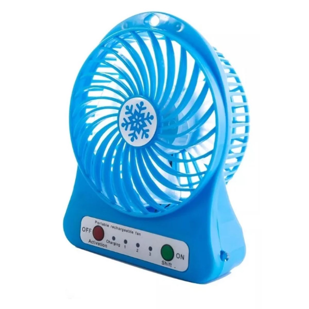 GENERICO - Ventilador portatil recargable usb 3 velocidades y luz led
