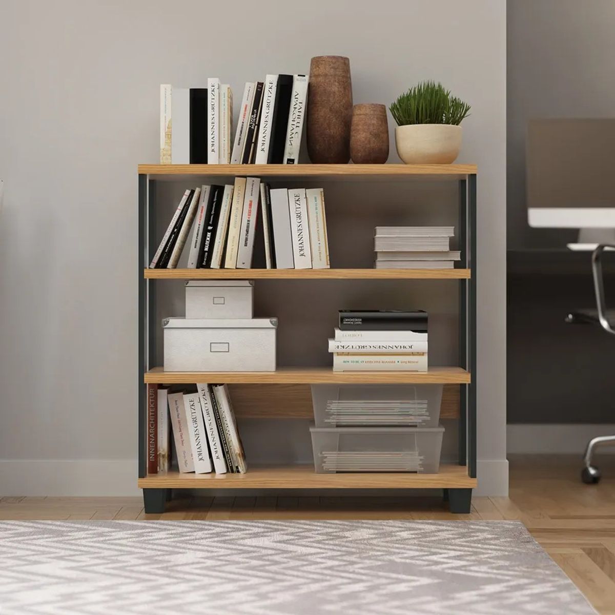 NACION MUEBLES - Estante Nacion Muebles Yu Color Haya Catedral