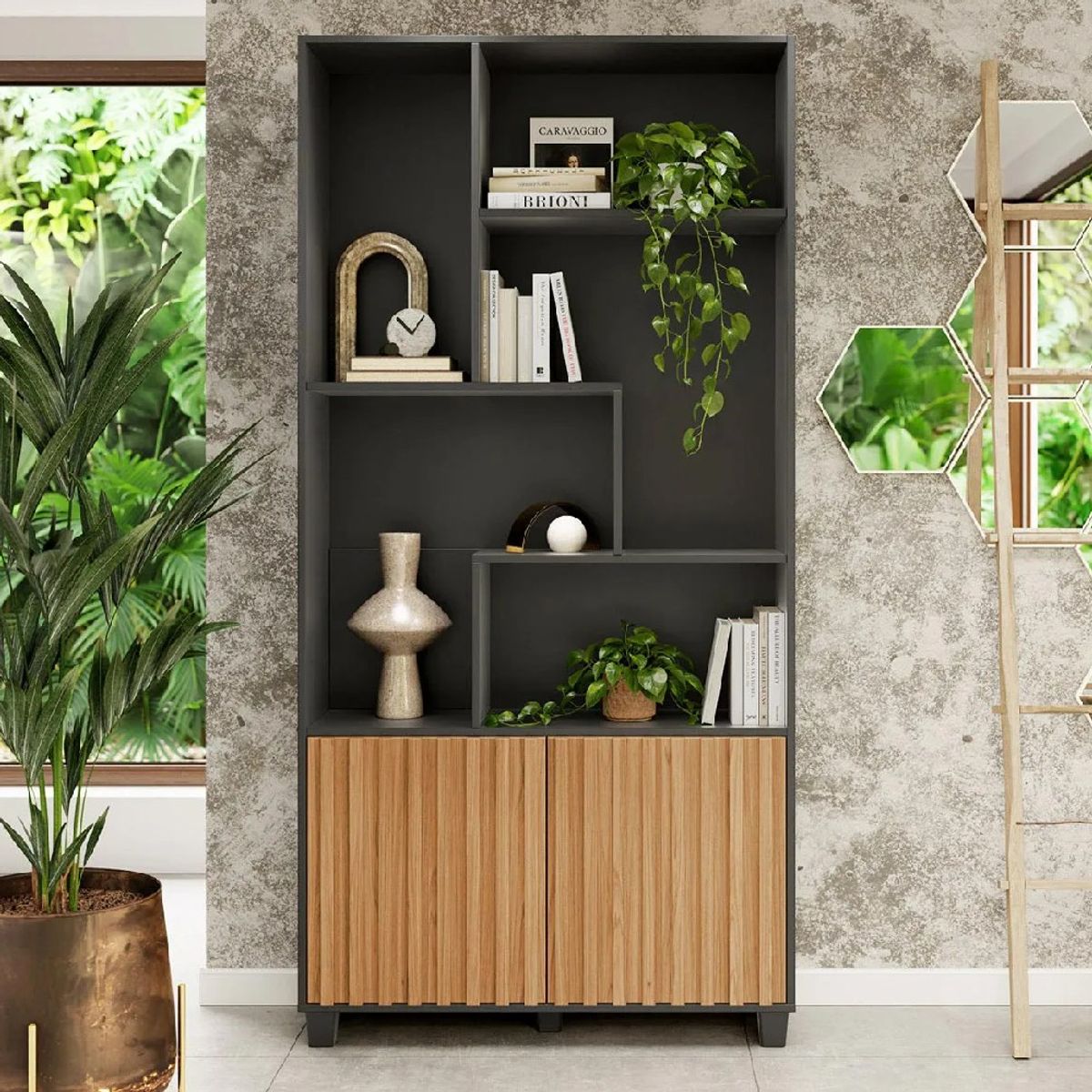 NACION MUEBLES - Estante Nacion Muebles Alvize Color Negro