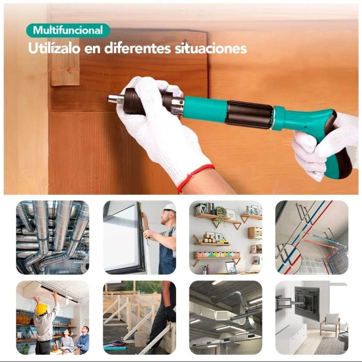 GENERICO - PISTOLA FULMINANTE + 50 CLAVOS AJUSTABLE