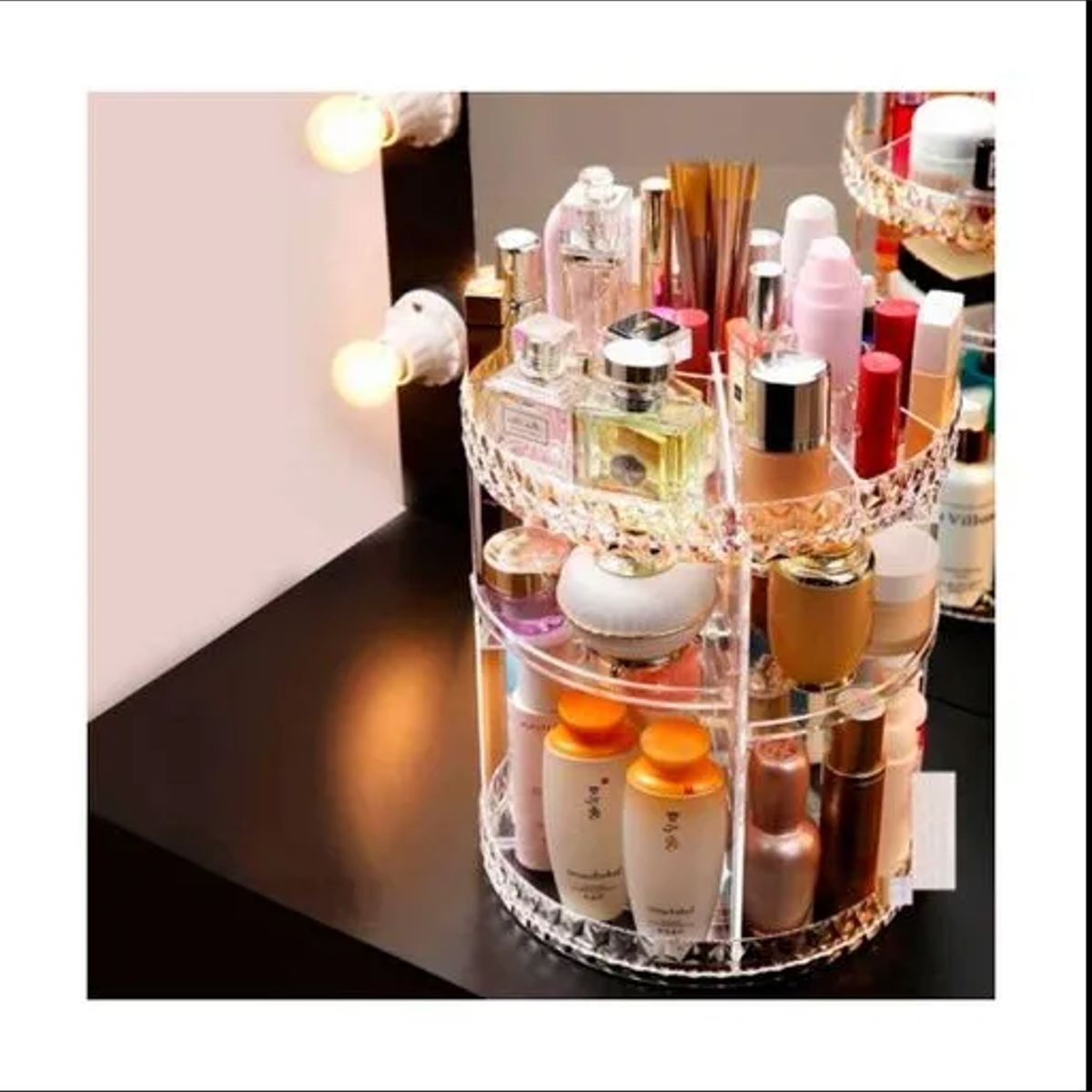 GENERICO - Organizador Acrílico para Cosméticos Giratorio CRISTAL