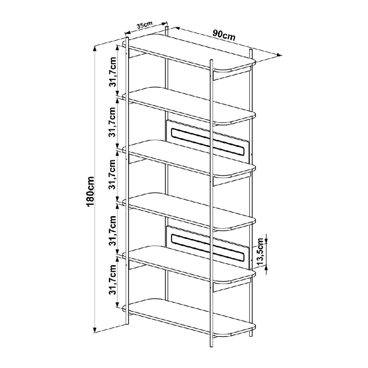 NACION MUEBLES - Estante Nacion Muebles Aldo Color Negro