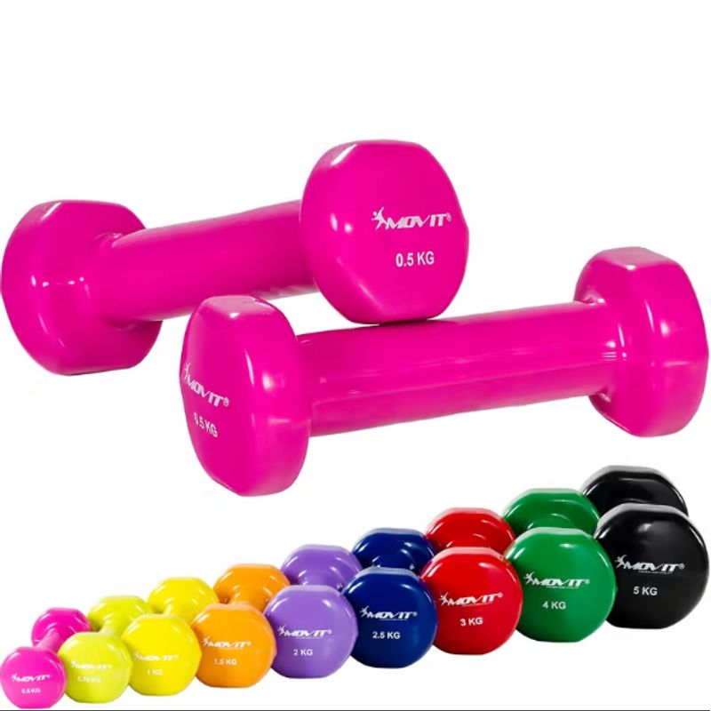 GENERICO - Pesas mancuernas plastificadas de 5kg - ROSADO