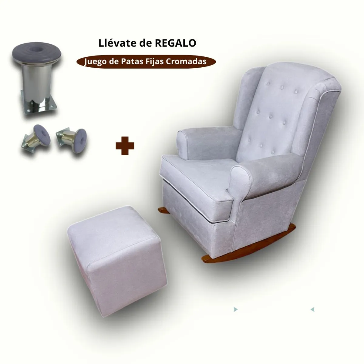 NO LOGO - Mecedora de Lactancia Prado color Plata