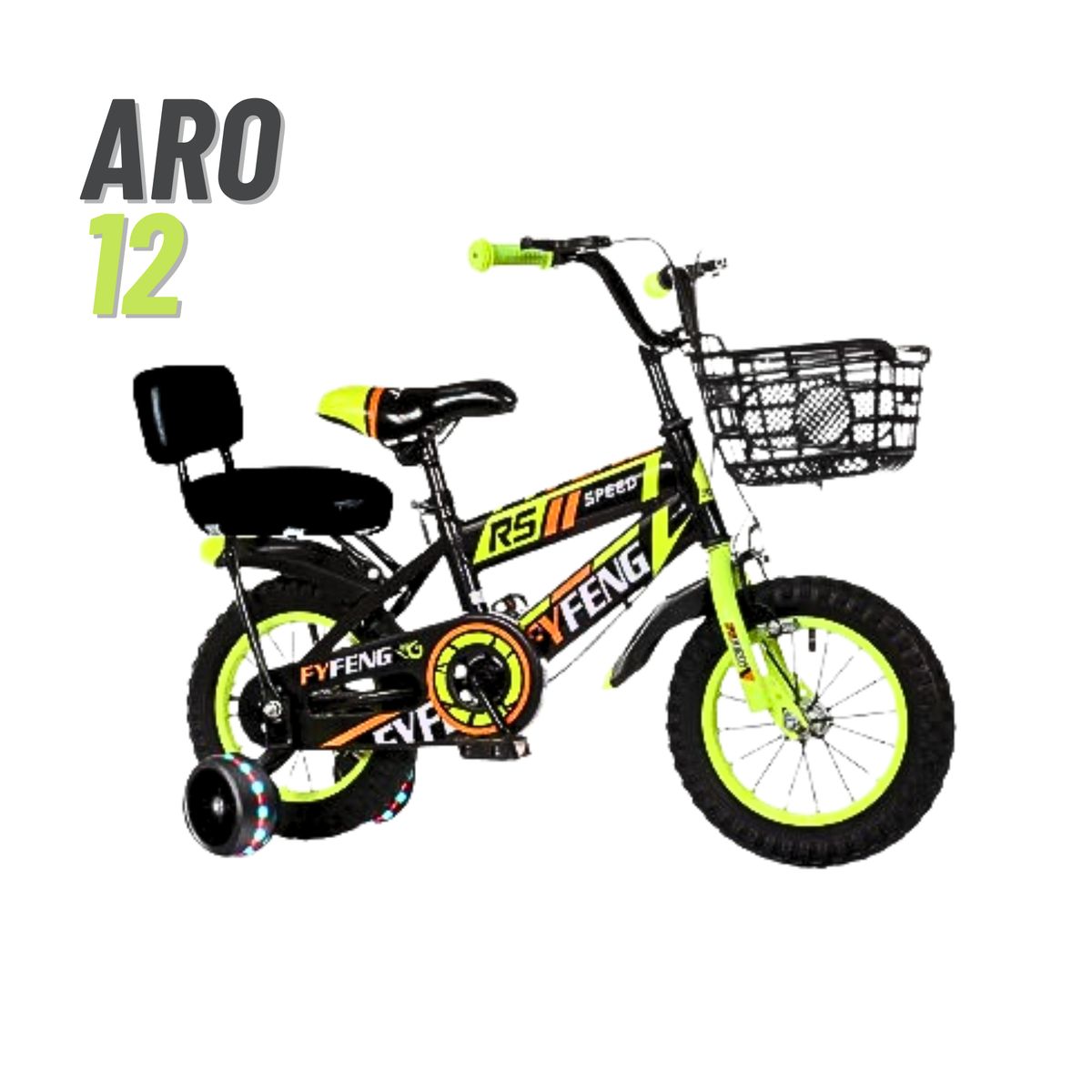 GENERICO - Bicicleta Infantil FYFENG Aro 12 con doble asiento para niño