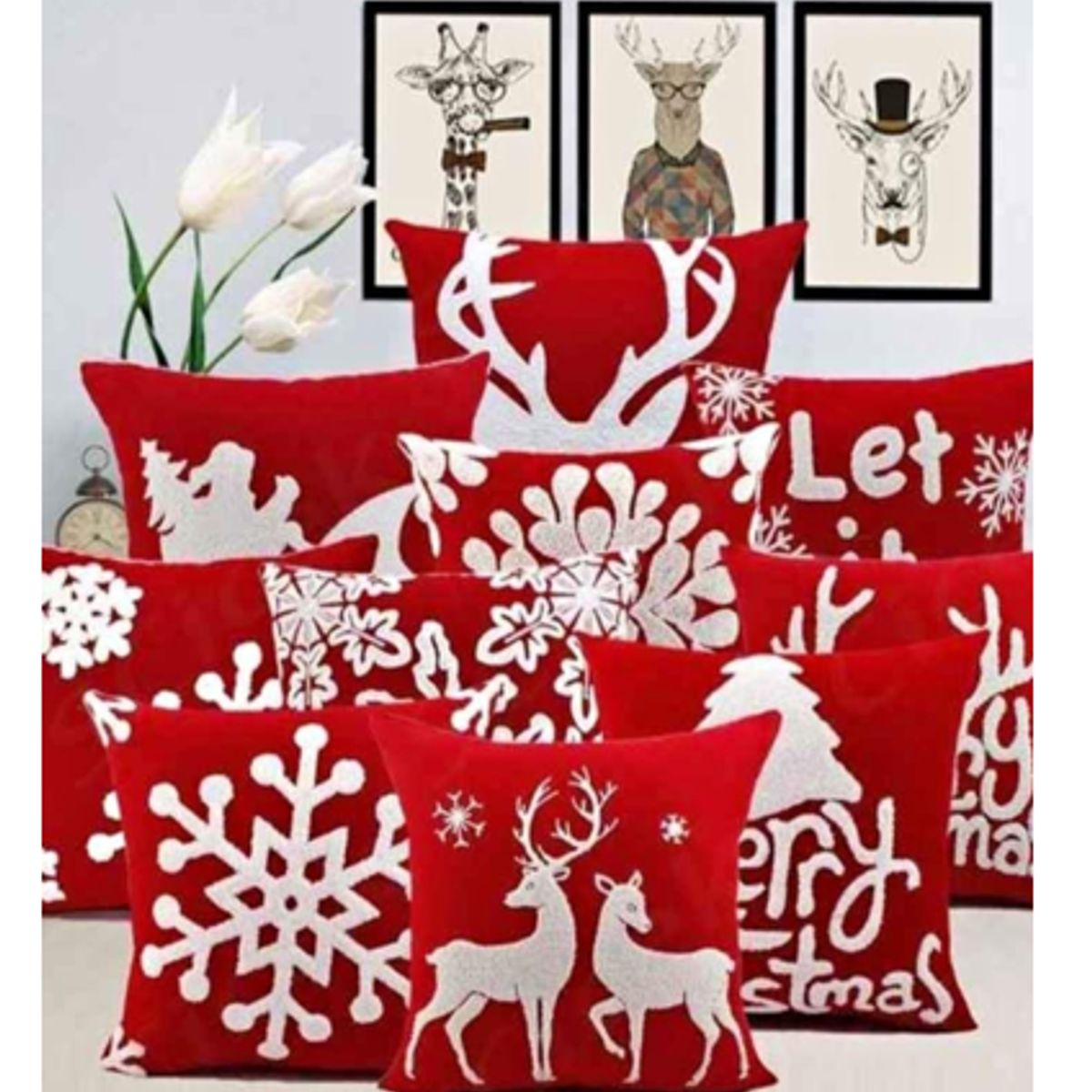 GENERICO - Cobertor de cojín de poliéster modelo navideño - UNIDAD